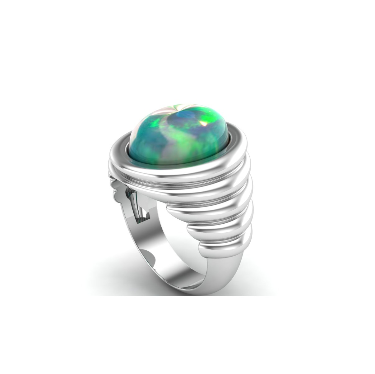 Bague turquoise argent Islande chevalière